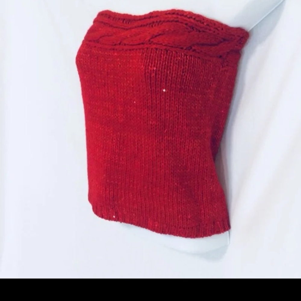 Red Knit Tube Top